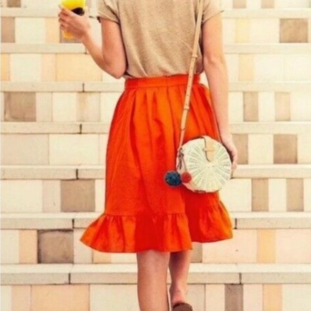 J.crew linen cotton wrap mini red skirt size 10 - Picture 14 of 14